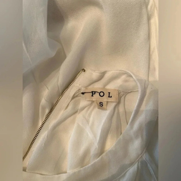 Pol Womens Blouse White Sleeveless With bottom Embroidered Boho halter neck line - Picture 8 of 14